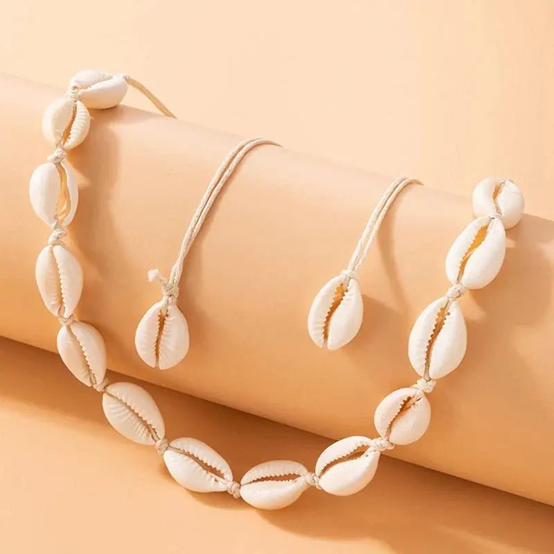 Fashion Rope Chain Natural Shell Choker Necklace - Blade & Thread
