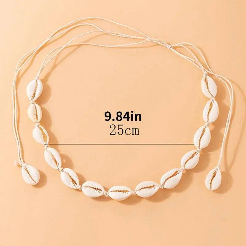 Fashion Rope Chain Natural Shell Choker Necklace - Blade & Thread