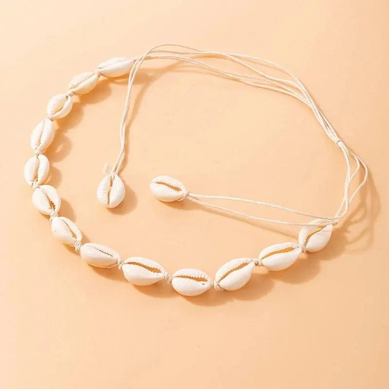 Fashion Rope Chain Natural Shell Choker Necklace - Blade & Thread