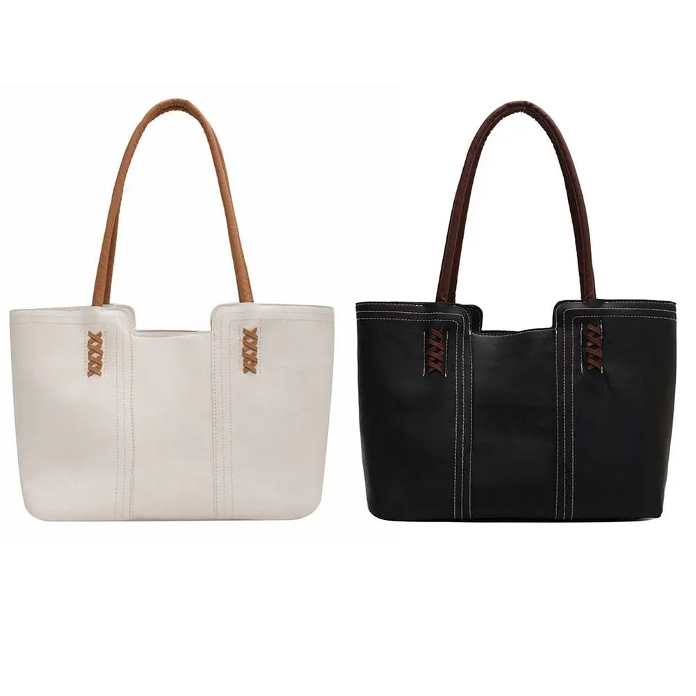 Fashion Women PU Leather Solid Color Shoulder Shopping Bag - Blade & Thread