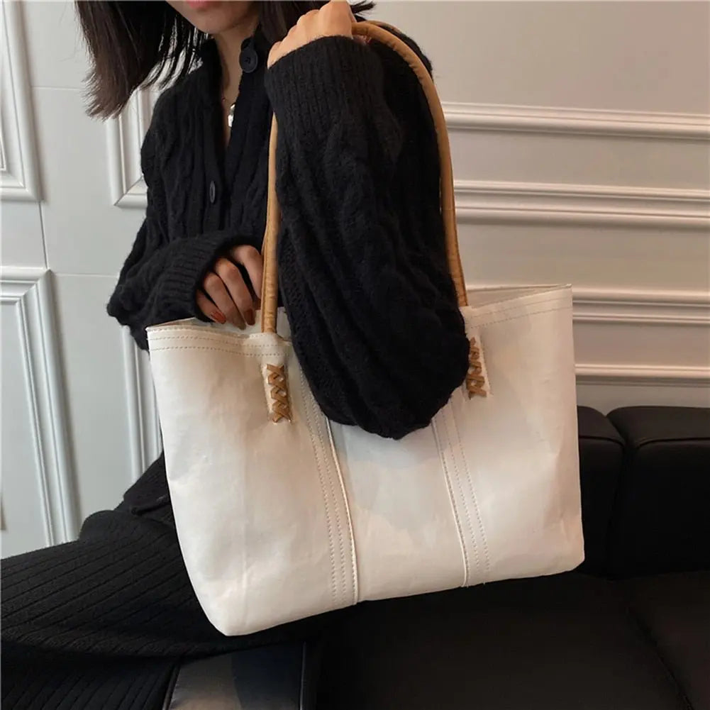 Fashion Women PU Leather Solid Color Shoulder Shopping Bag - Blade & Thread