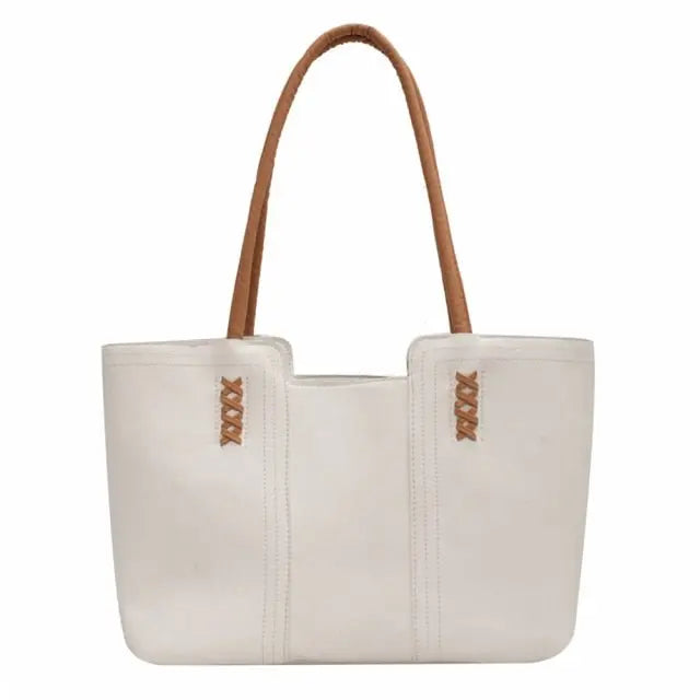 Fashion Women PU Leather Solid Color Shoulder Shopping Bag - Blade & Thread
