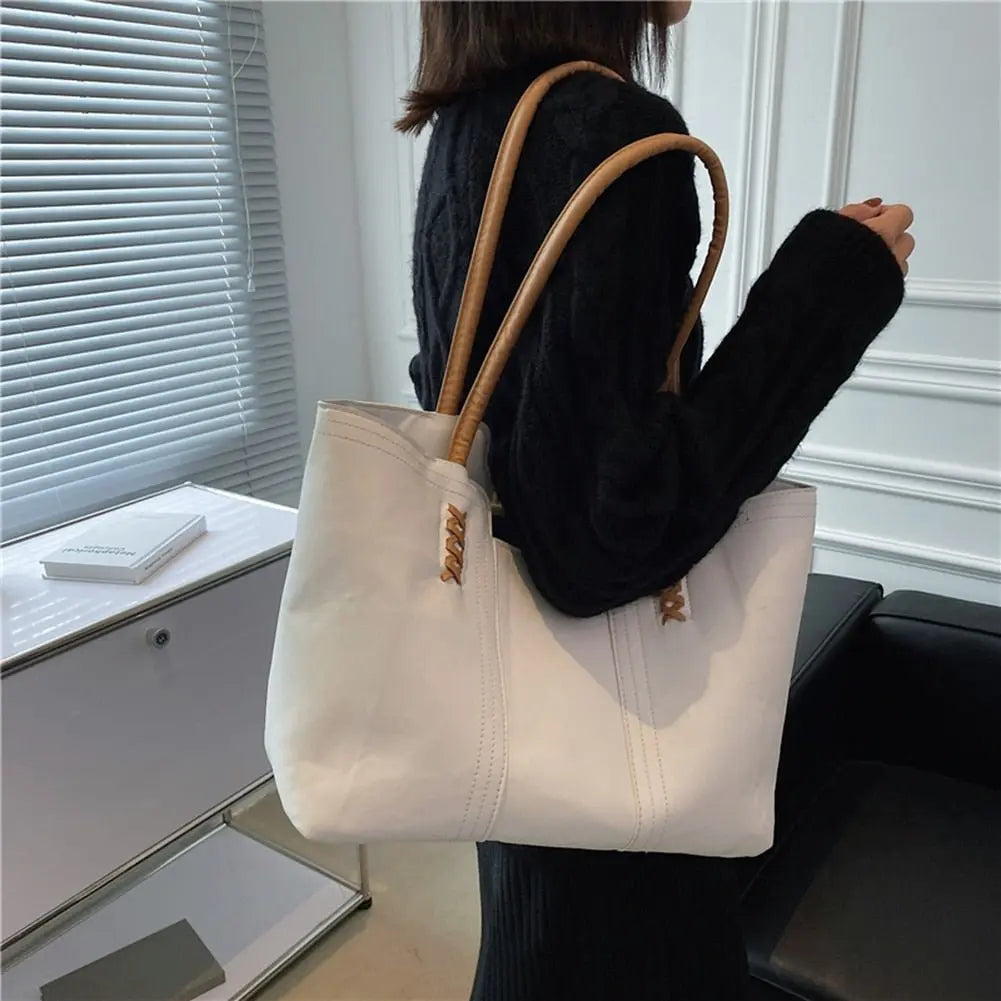 Fashion Women PU Leather Solid Color Shoulder Shopping Bag - Blade & Thread