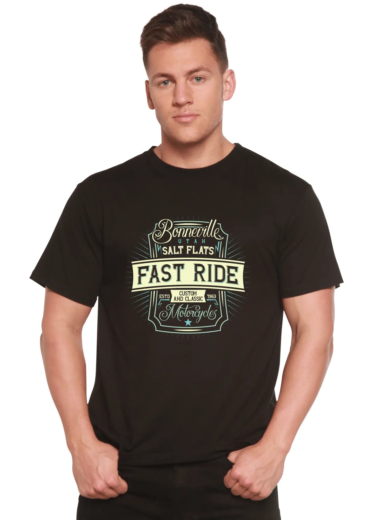 Fast Ride Men's Bamboo Viscose/Organic Cotton Short Sleeve Graphic T-Shirt - Blade & Thread