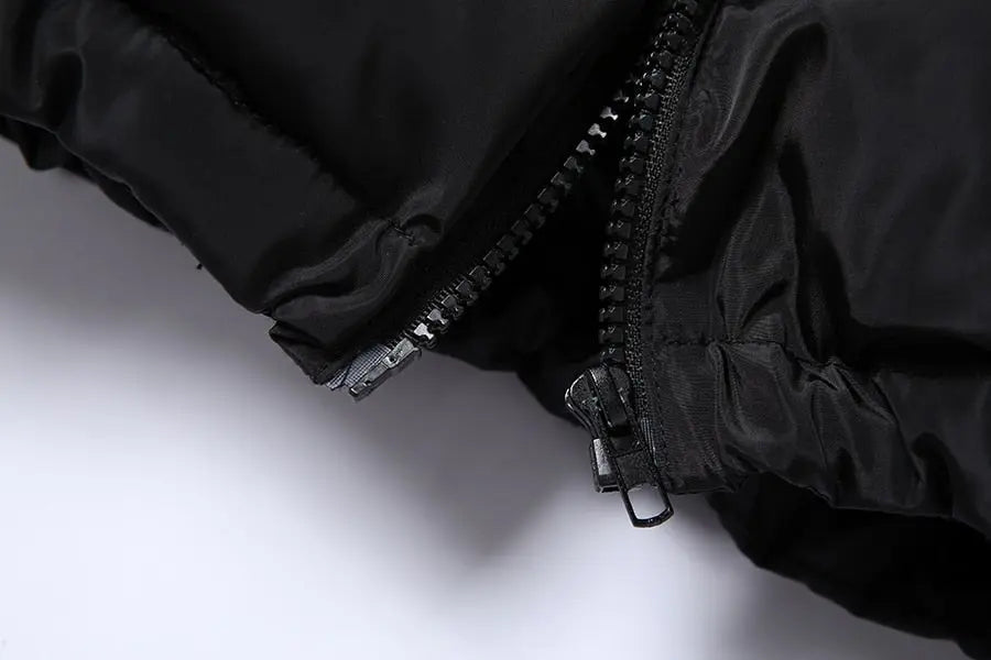 Faux PU Leather Y2K Bubble Puffer Winter Warm Jacket Women Long Sleeve Coats - Blade & Thread