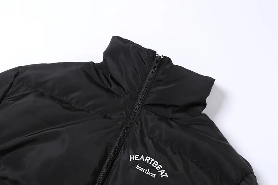 Faux PU Leather Y2K Bubble Puffer Winter Warm Jacket Women Long Sleeve Coats - Blade & Thread