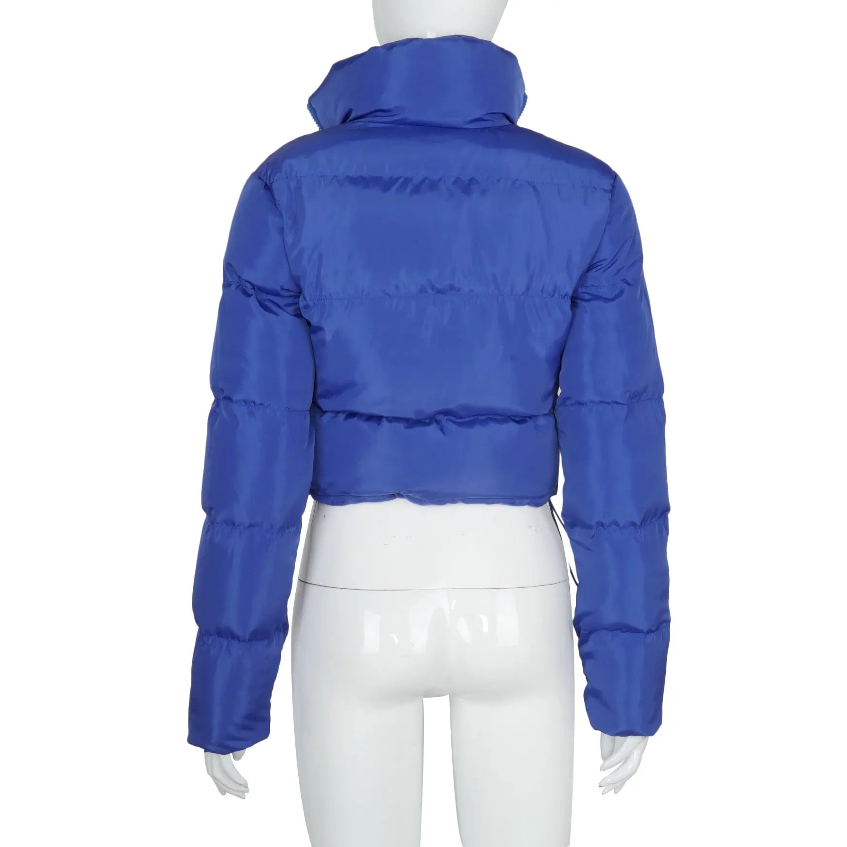 Faux PU Leather Y2K Bubble Puffer Winter Warm Jacket Women Long Sleeve Coats - Blade & Thread