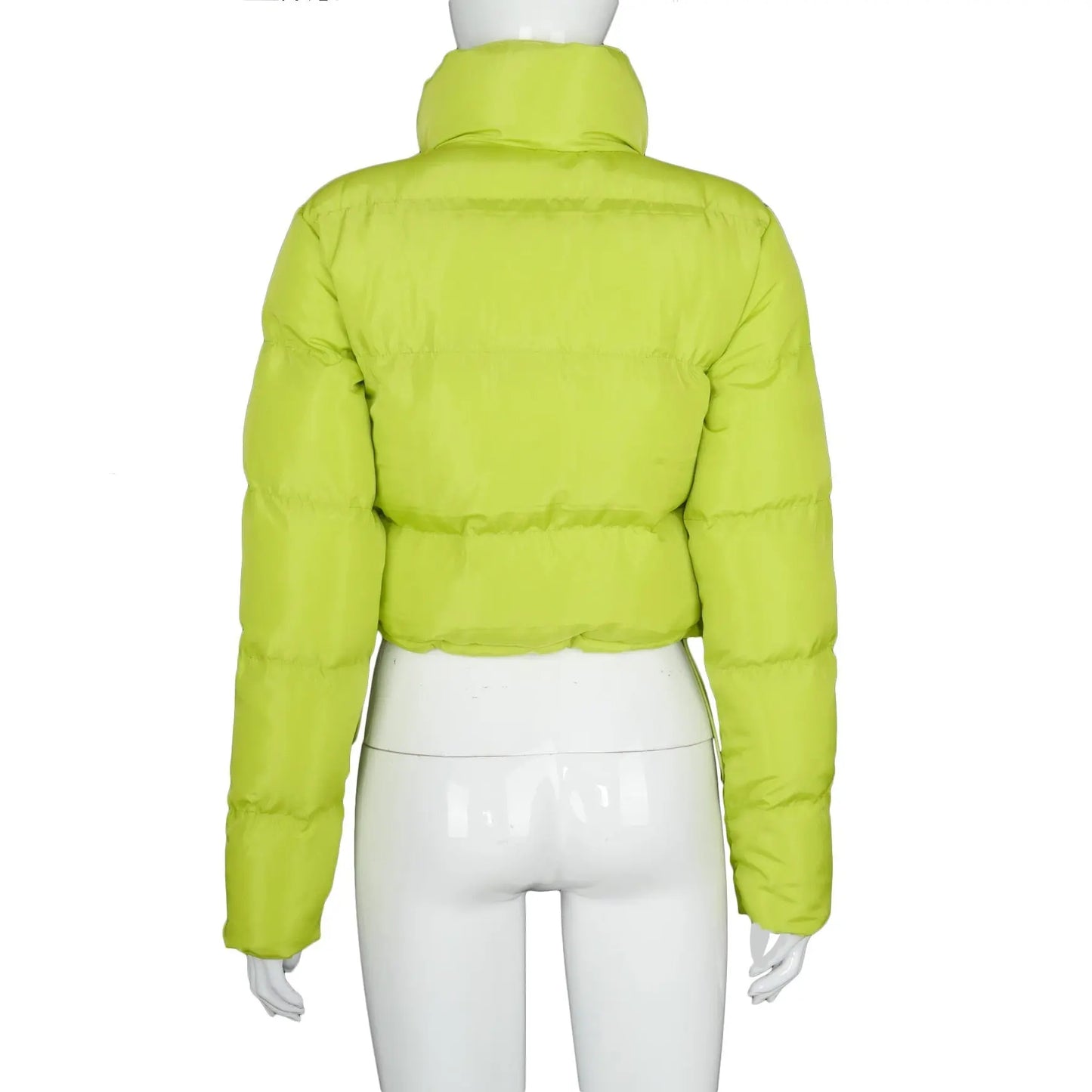 Faux PU Leather Y2K Bubble Puffer Winter Warm Jacket Women Long Sleeve Coats - Blade & Thread