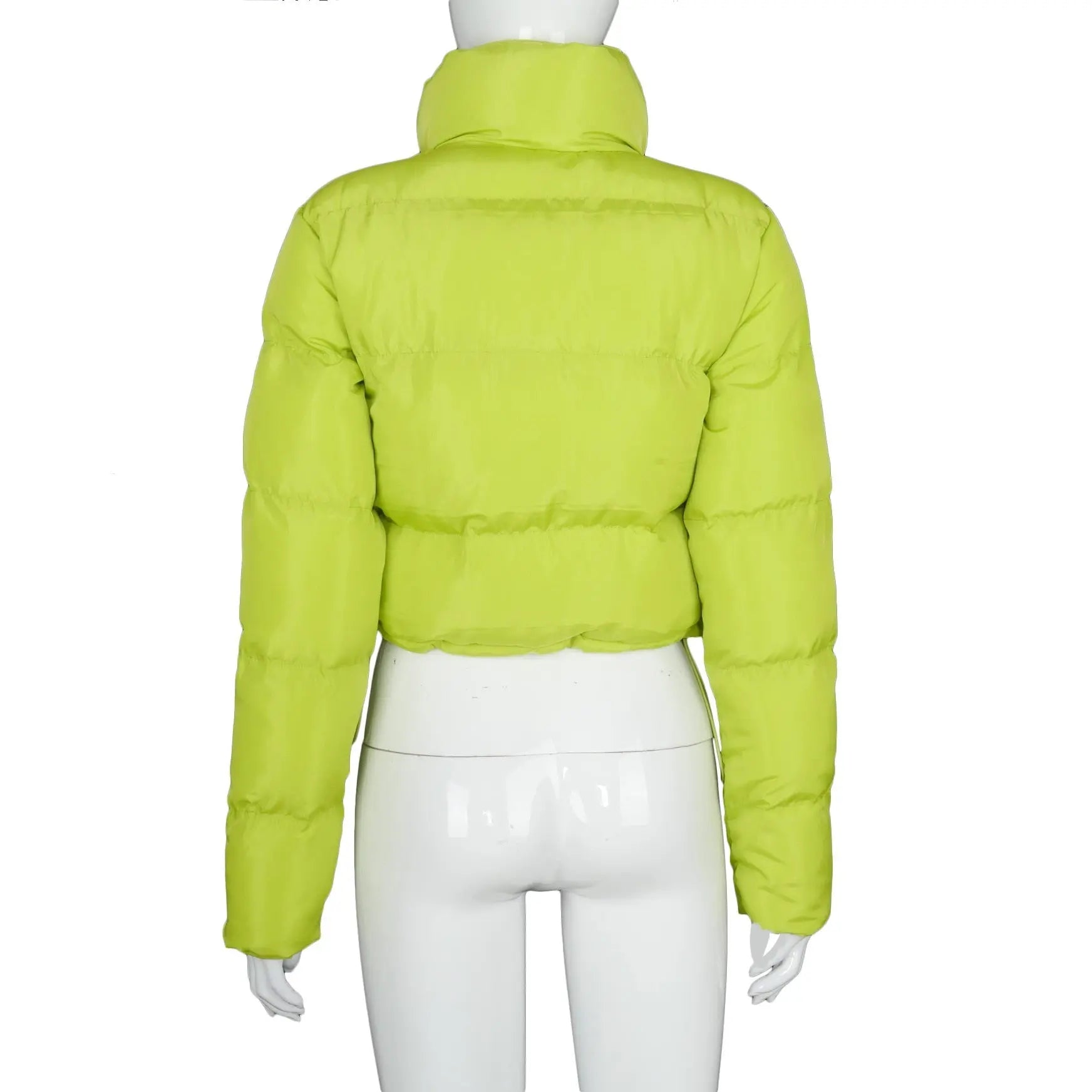 Faux PU Leather Y2K Bubble Puffer Winter Warm Jacket Women Long Sleeve Coats - Blade & Thread