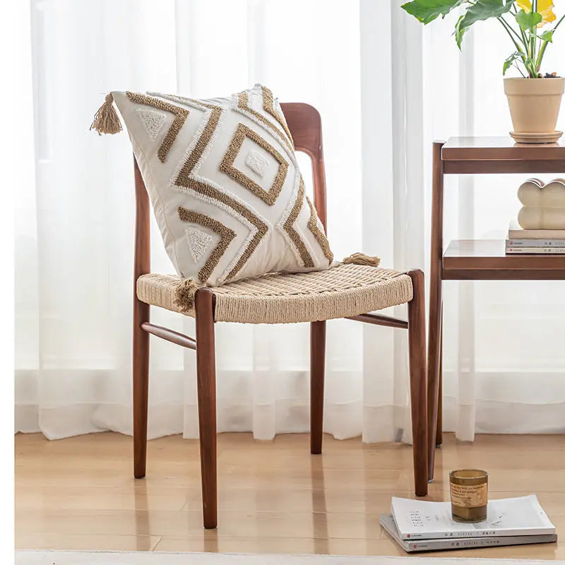 Bohemian Tufted Polyester Pillow Cover Geometric Pattern For Modern Home Decor Blade & Thread