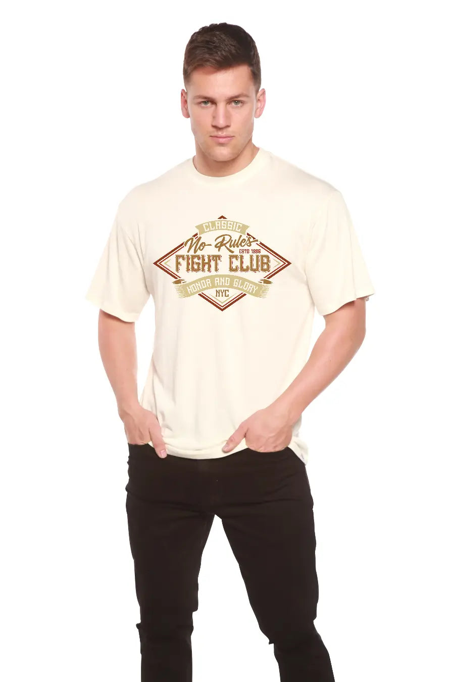 Fight Club Men's Bamboo Viscose/Organic Cotton Short Sleeve Graphic T-Shirt Spun Bamboo