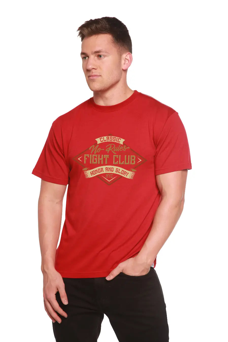 Fight Club Men's Bamboo Viscose/Organic Cotton Short Sleeve Graphic T-Shirt Spun Bamboo