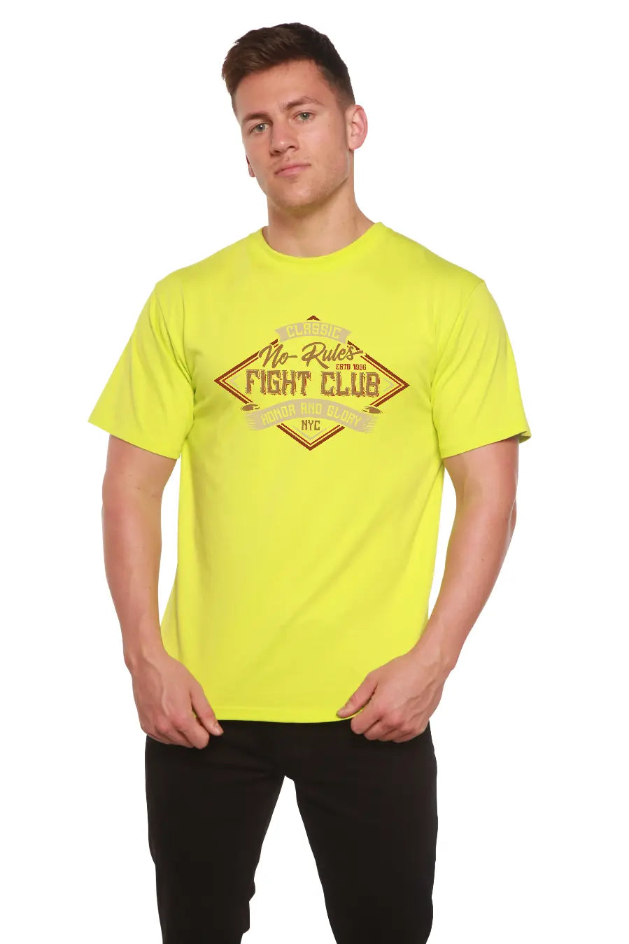 Fight Club Men's Bamboo Viscose/Organic Cotton Short Sleeve Graphic T-Shirt Spun Bamboo