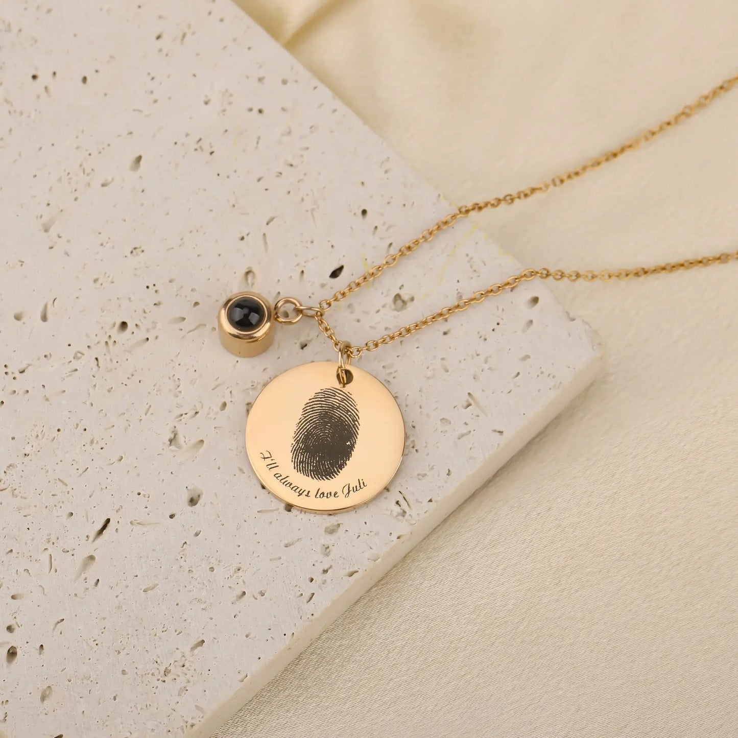 Fingerprint necklace with customizable photos Projection Necklace Pendant Jewelry - Blade & Thread