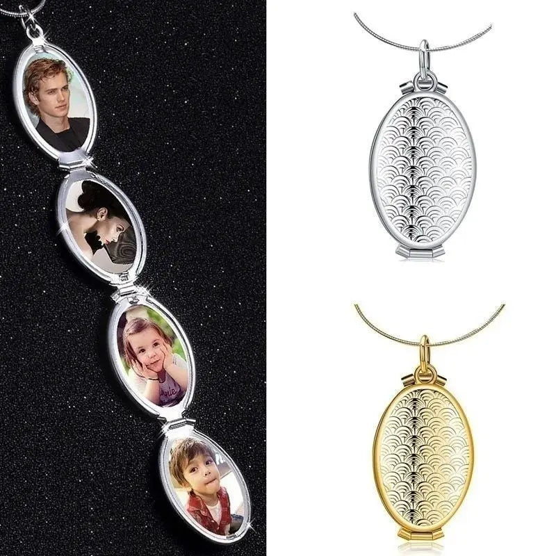 Fish Scale Photo Box Necklace Four Picture Pendant Necklace - Blade & Thread