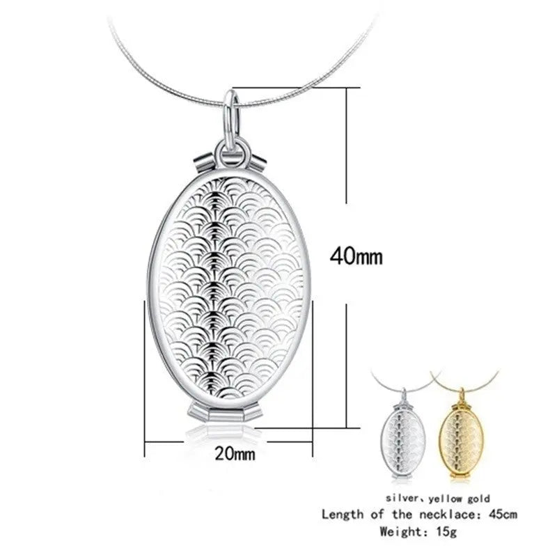 Fish Scale Photo Box Necklace Four Picture Pendant Necklace - Blade & Thread