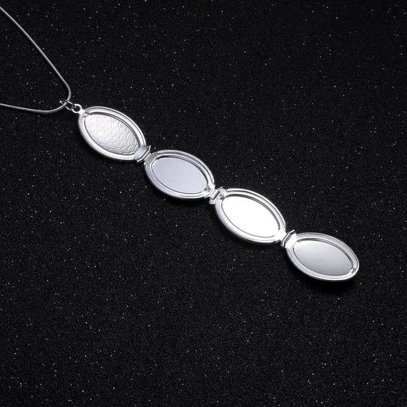 Fish Scale Photo Box Necklace Four Picture Pendant Necklace - Blade & Thread