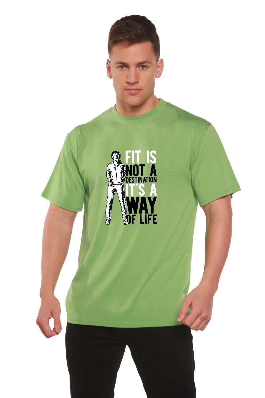Fit is not a destination Men's Bamboo Viscose/Organic Cotton Short Sleeve Graphic T-Shirt Spun Bamboo