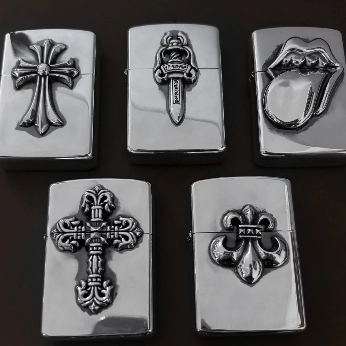 flame cross sword tongue anchor retro lighter - Blade & Thread