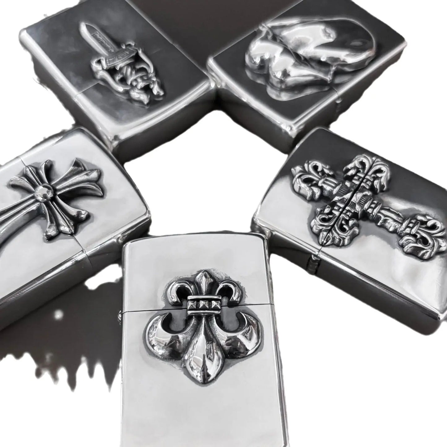 flame cross sword tongue anchor retro lighter - Blade & Thread