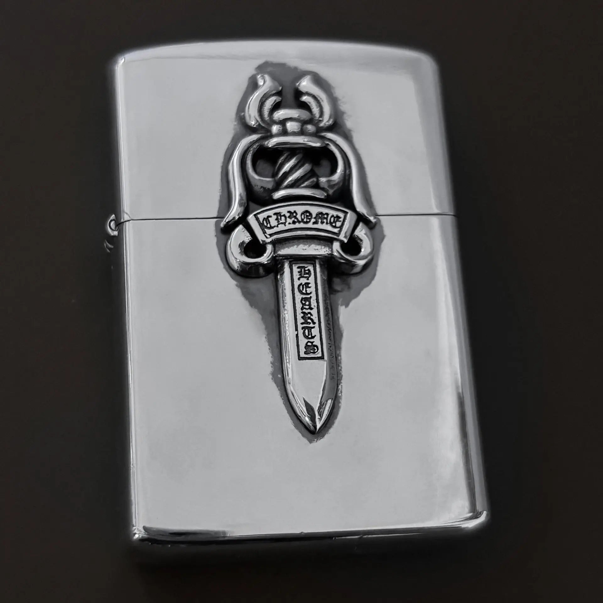 flame cross sword tongue anchor retro lighter - Blade & Thread