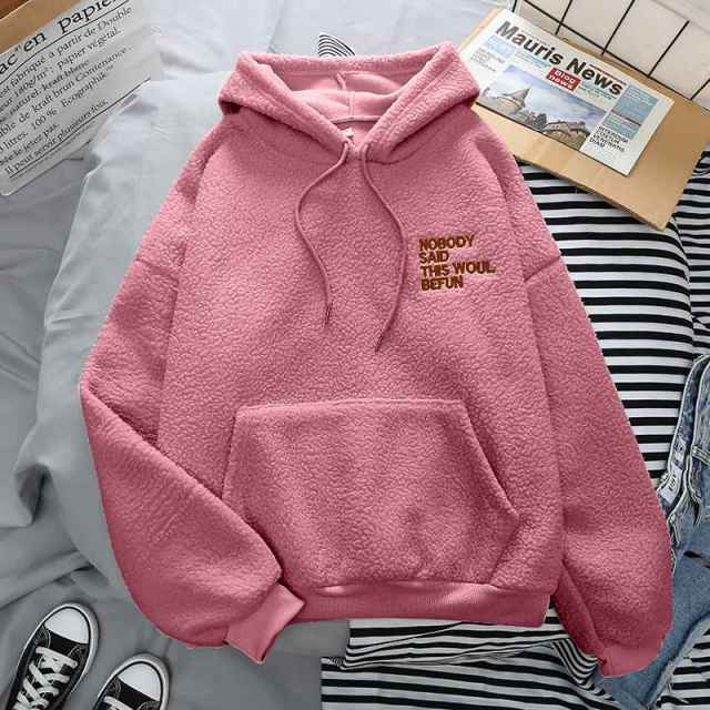 Fleece Hoodies Fashion Autumn Winter Thick Letter Embroidery - Blade & Thread