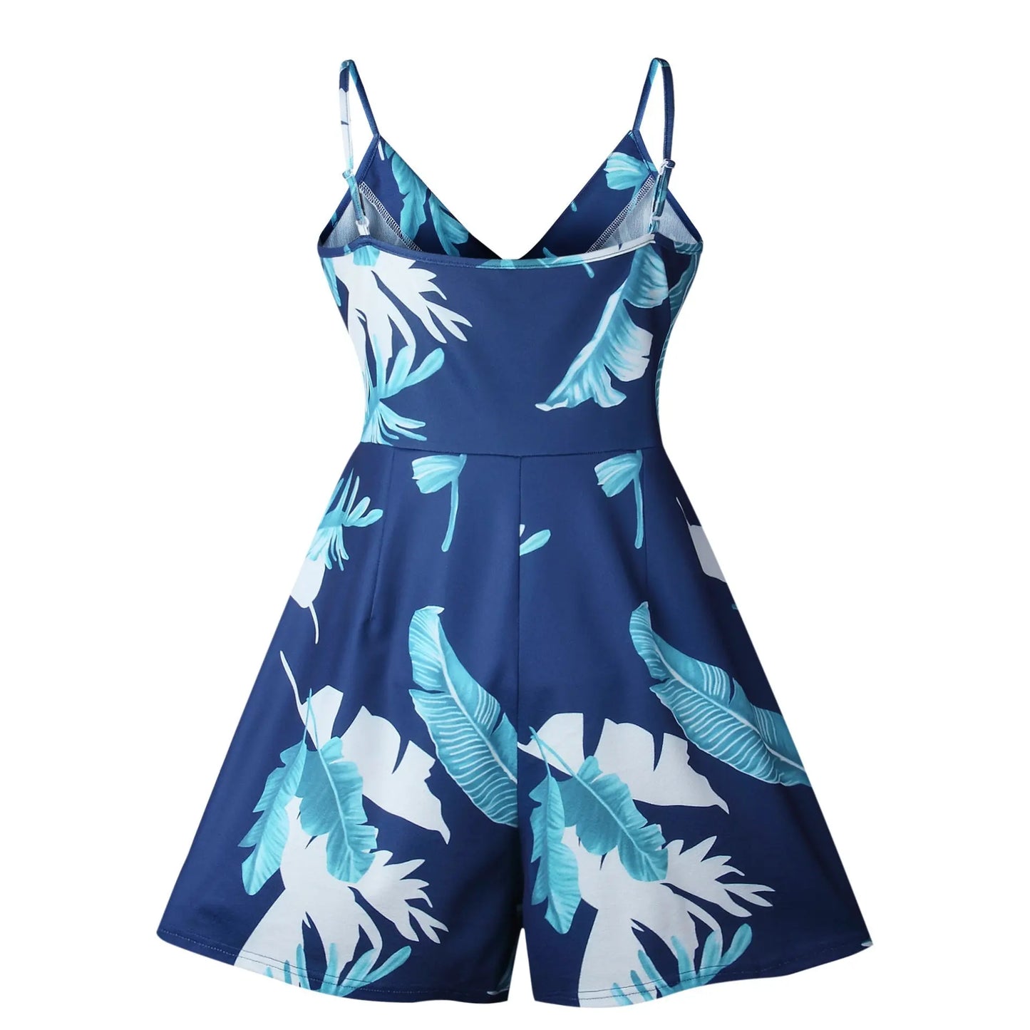 Floral Print Ruffles Strapless Rompers Summer Pleated Chest Wrapped Playsuits Womens Jumpsuit - Blade & Thread