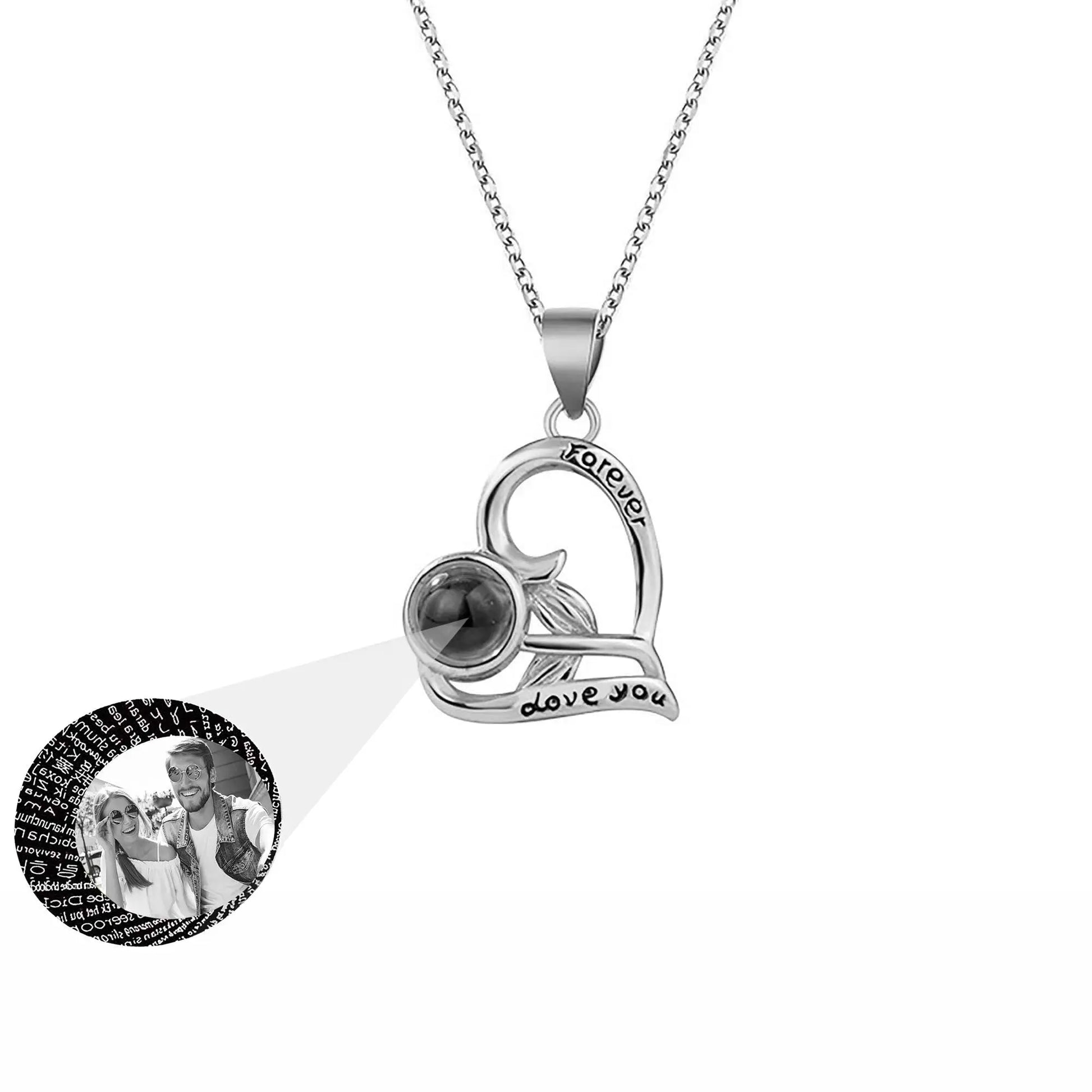 Flowers that can be customized for photos Projection Necklace Pendant Jewelry - Blade & Thread