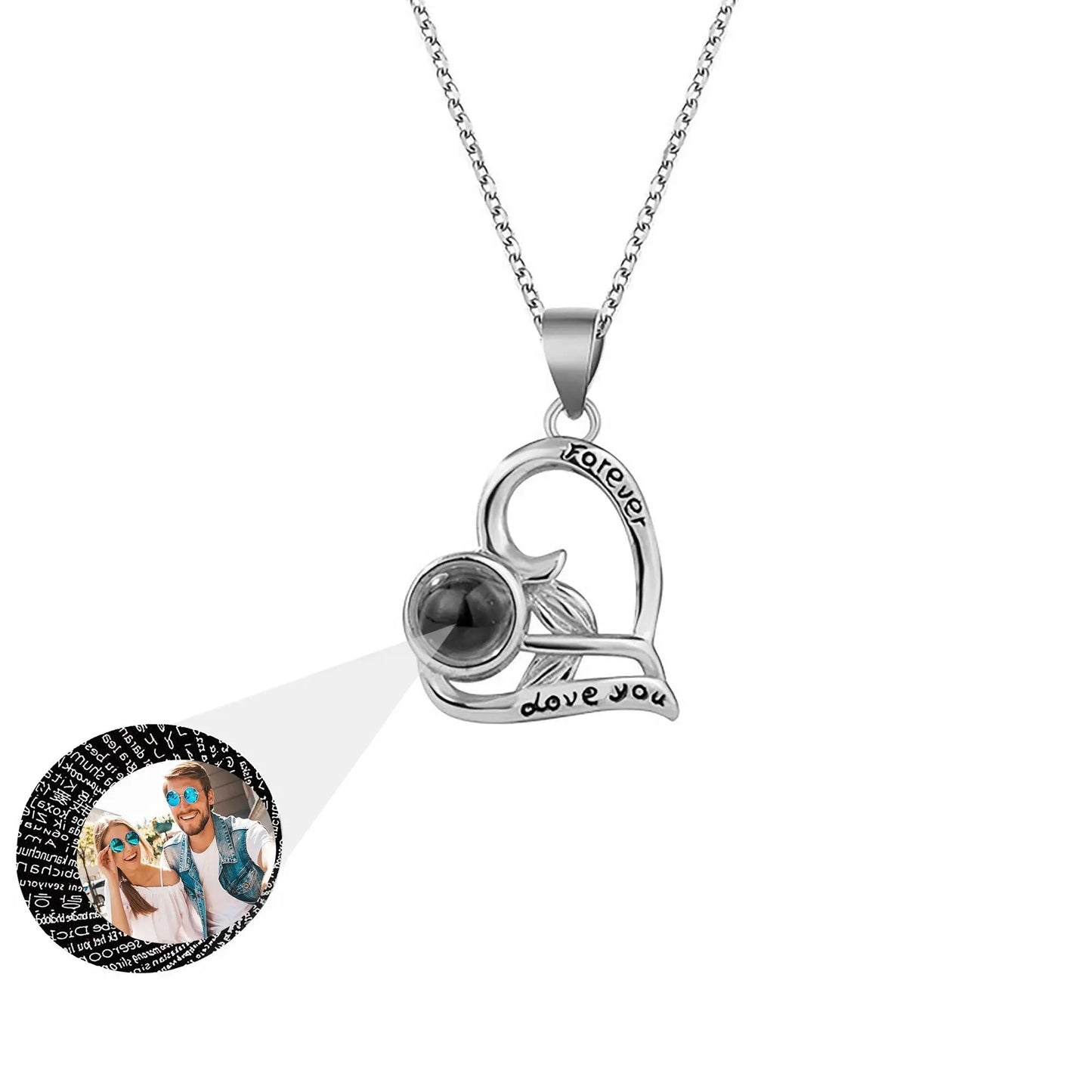 Flowers that can be customized for photos Projection Necklace Pendant Jewelry - Blade & Thread