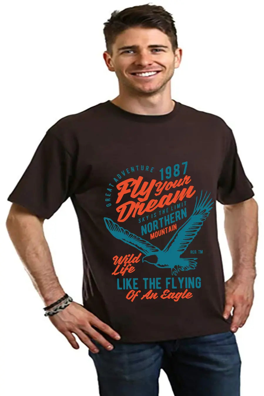 Fly Your Dream Men's Bamboo Viscose/Organic Cotton Short Sleeve Graphic T-Shirt Spun Bamboo