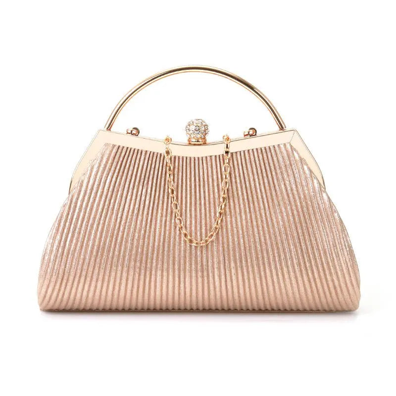 folded metal diamond-studded handbag wedding clutch bag - Blade & Thread