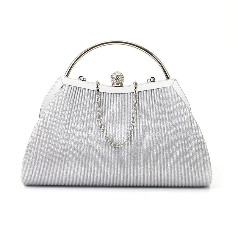 folded metal diamond-studded handbag wedding clutch bag - Blade & Thread