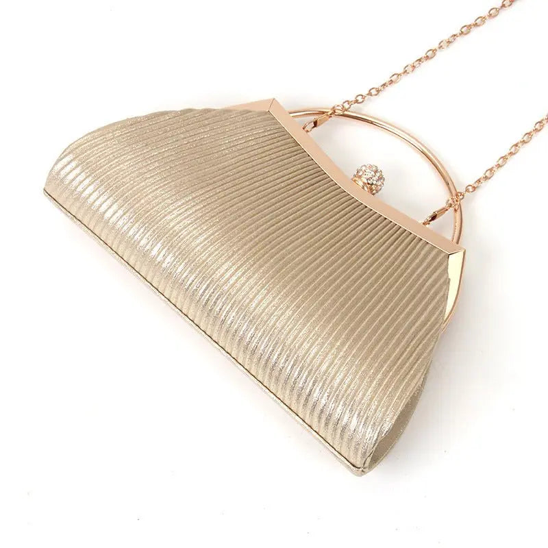 folded metal diamond-studded handbag wedding clutch bag - Blade & Thread