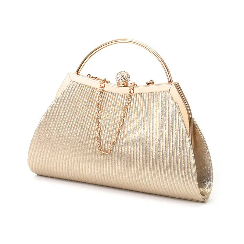 folded metal diamond-studded handbag wedding clutch bag - Blade & Thread
