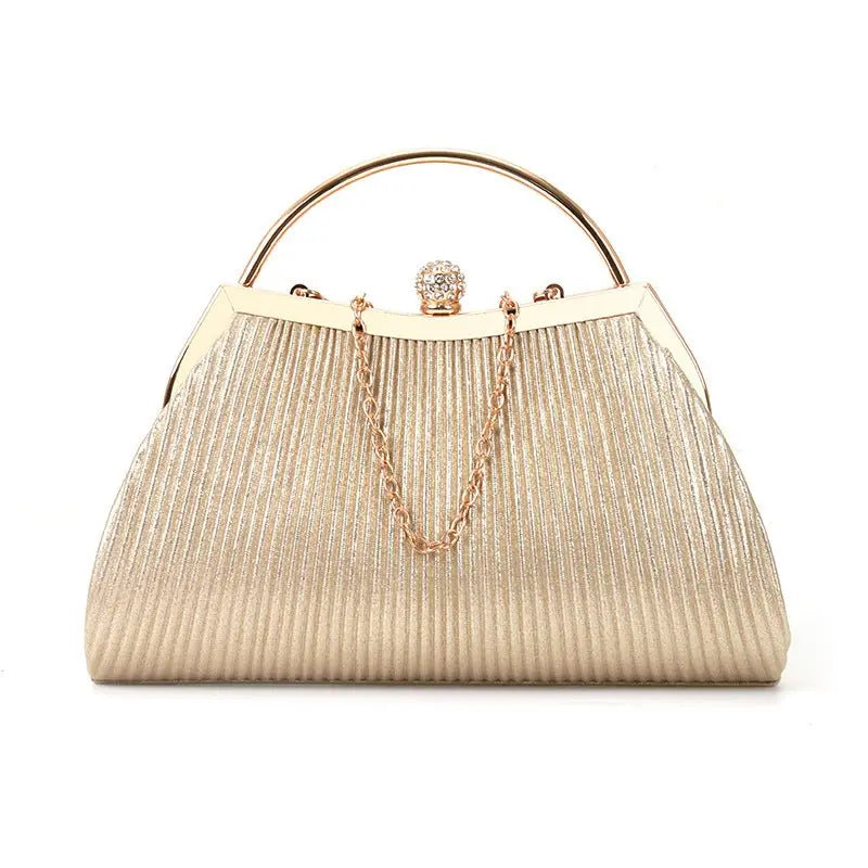 folded metal diamond-studded handbag wedding clutch bag - Blade & Thread