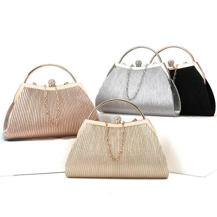 folded metal diamond-studded handbag wedding clutch bag - Blade & Thread