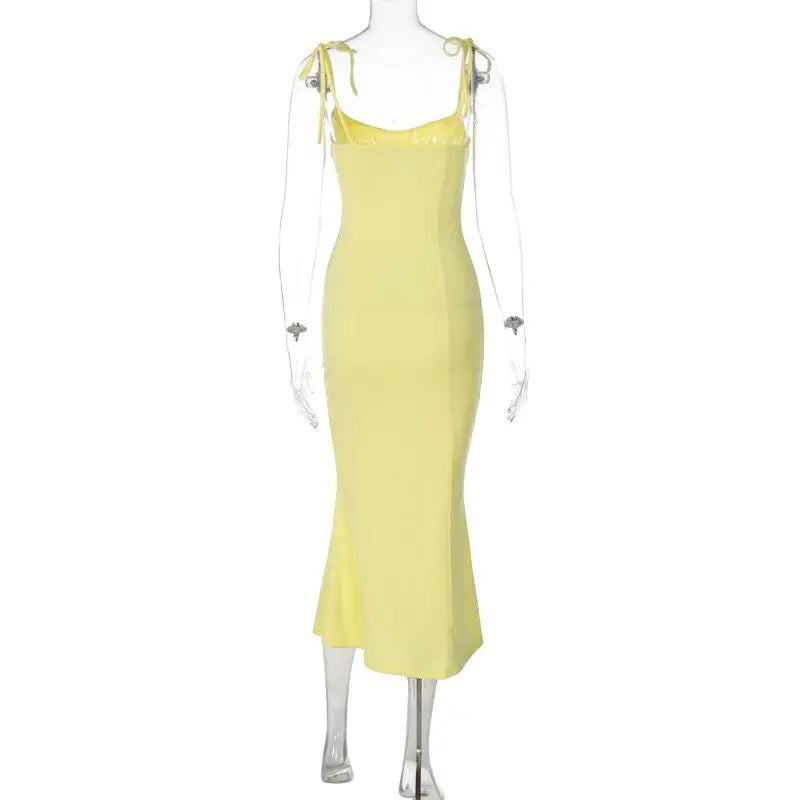 Folds Sleeveless Slips Bandage Solid Maxi Prom Dress Sexy Bodycon Summer - Blade & Thread