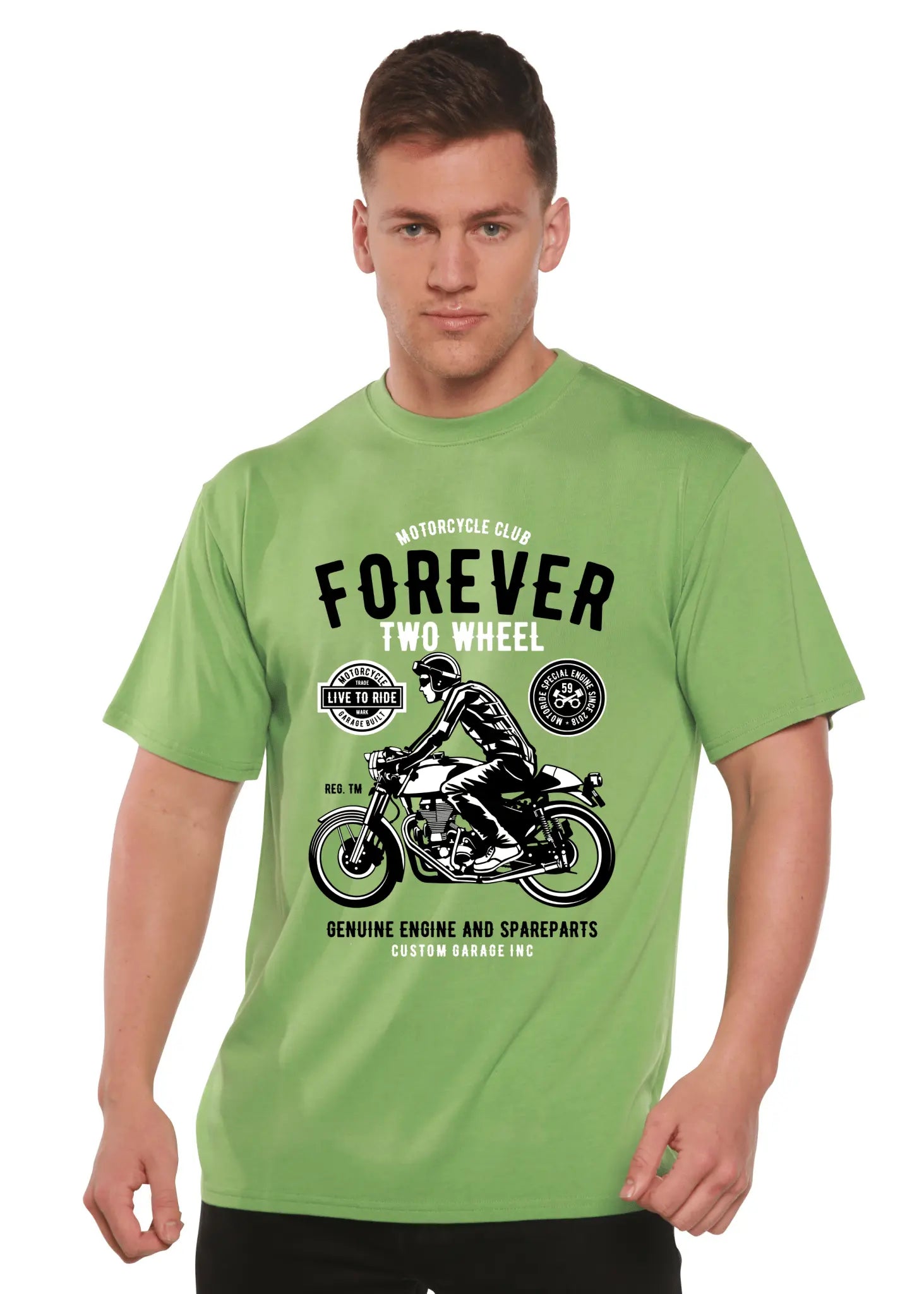 Forever Two Wheel Men's Bamboo Viscose/Organic Cotton Short Sleeve Graphic T-Shirt - Blade & Thread