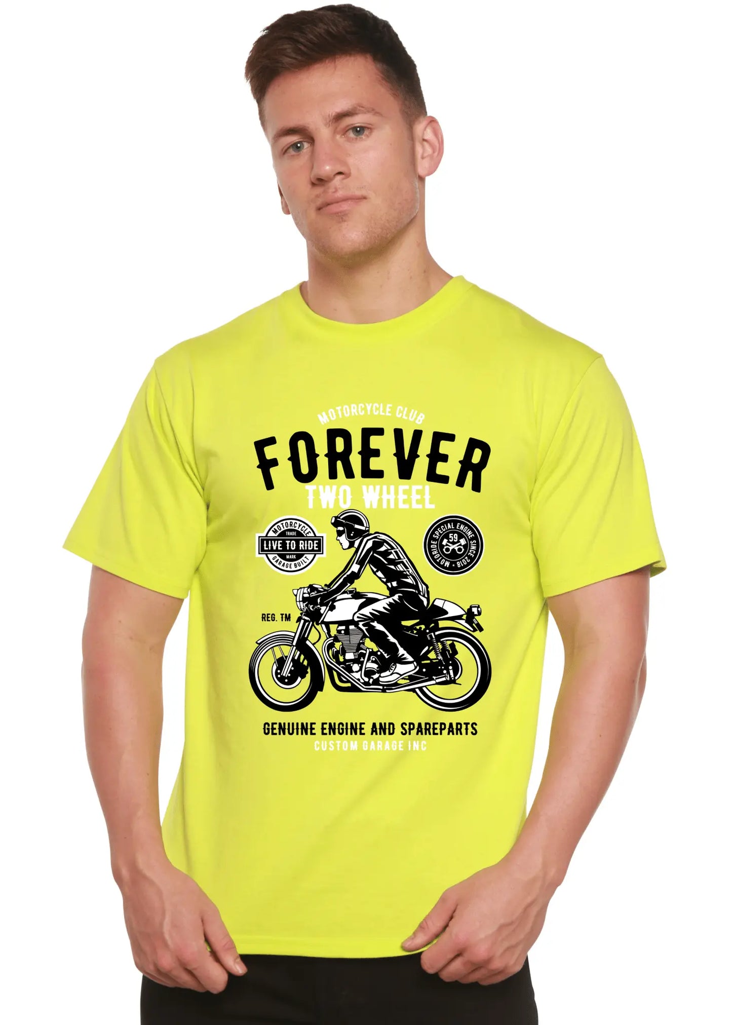 Forever Two Wheel Men's Bamboo Viscose/Organic Cotton Short Sleeve Graphic T-Shirt - Blade & Thread
