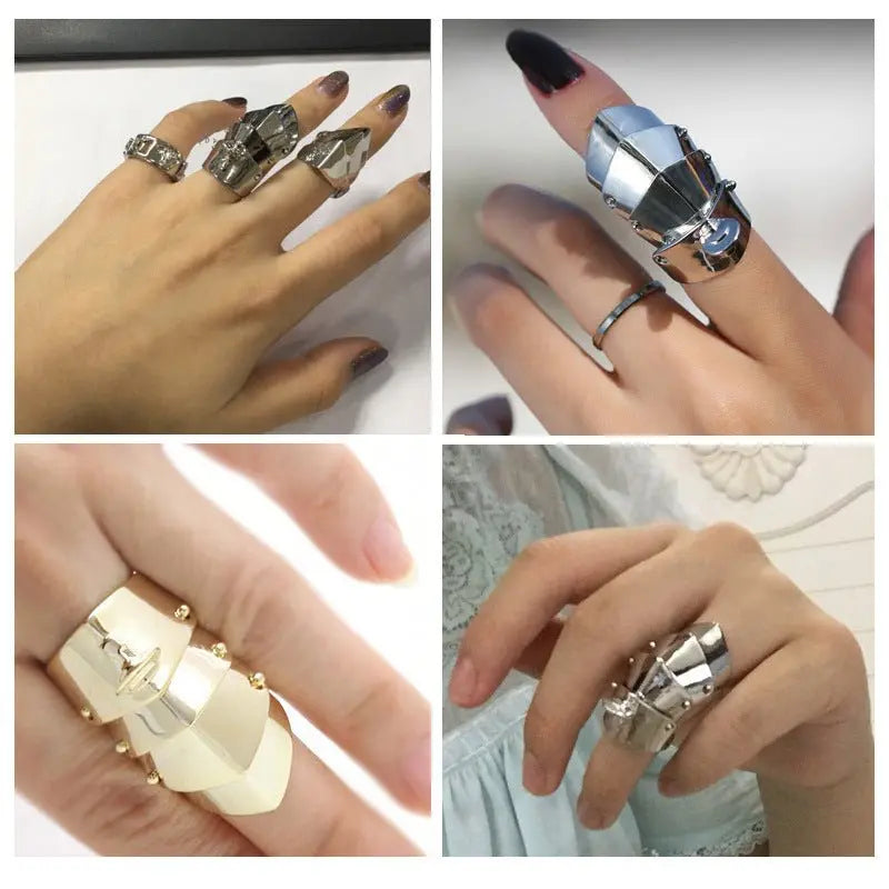 Four-section armor ring couple Roman ring - Blade & Thread