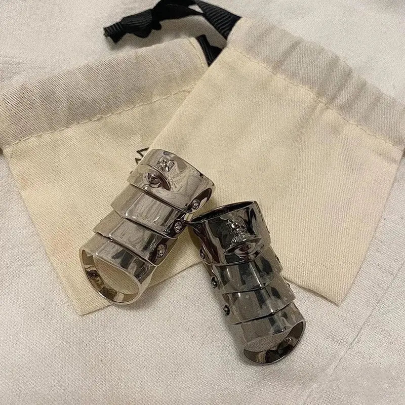Four-section armor ring couple Roman ring - Blade & Thread
