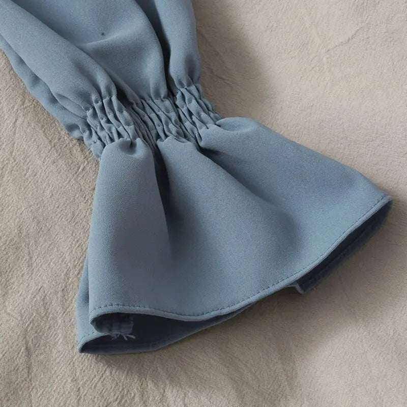 French Bandage Off Shoulder Ruffle Top Female Elegant Long Sleeve Shirt Y2k - Blade & Thread