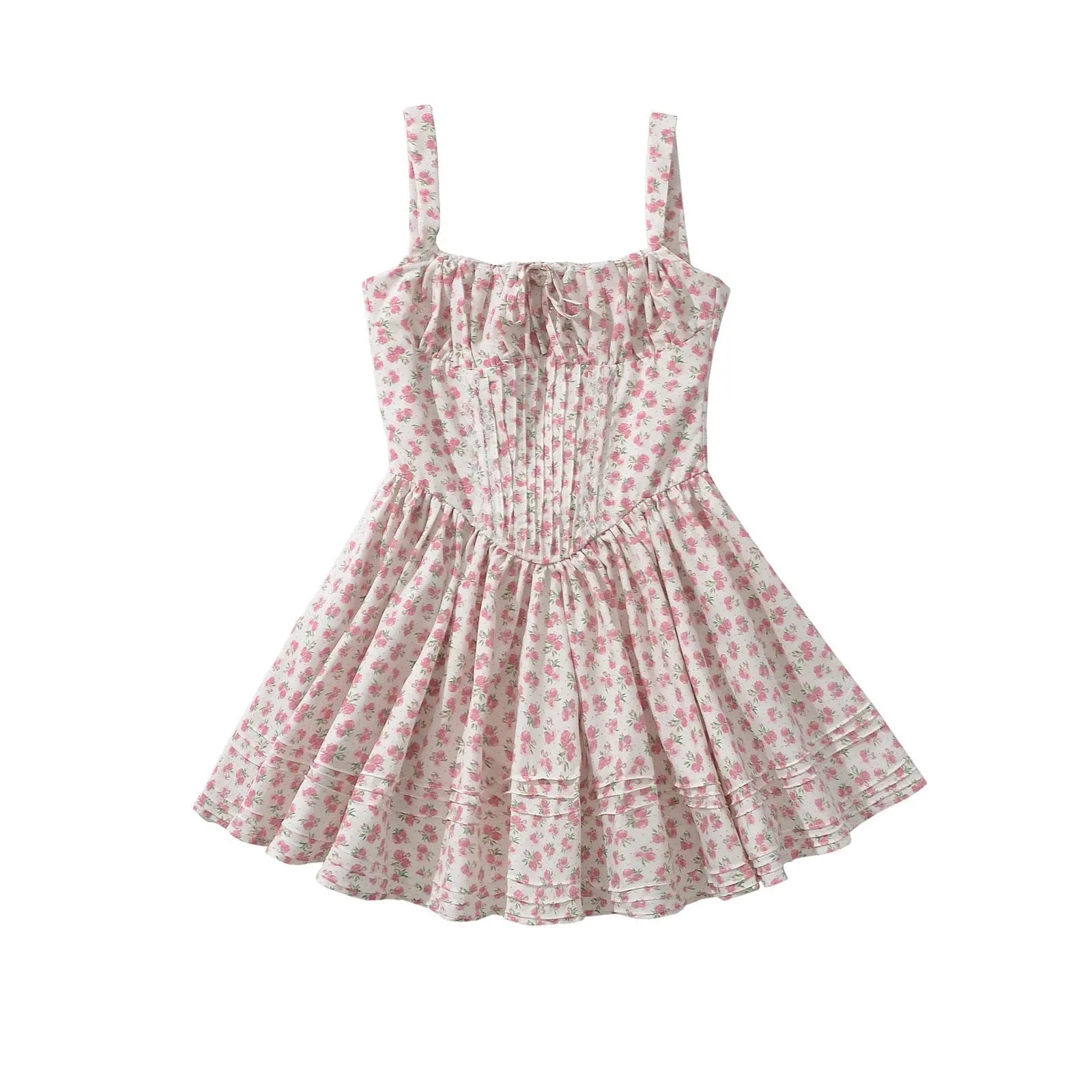 French girl floral suspender dress playful summer dress - Blade & Thread