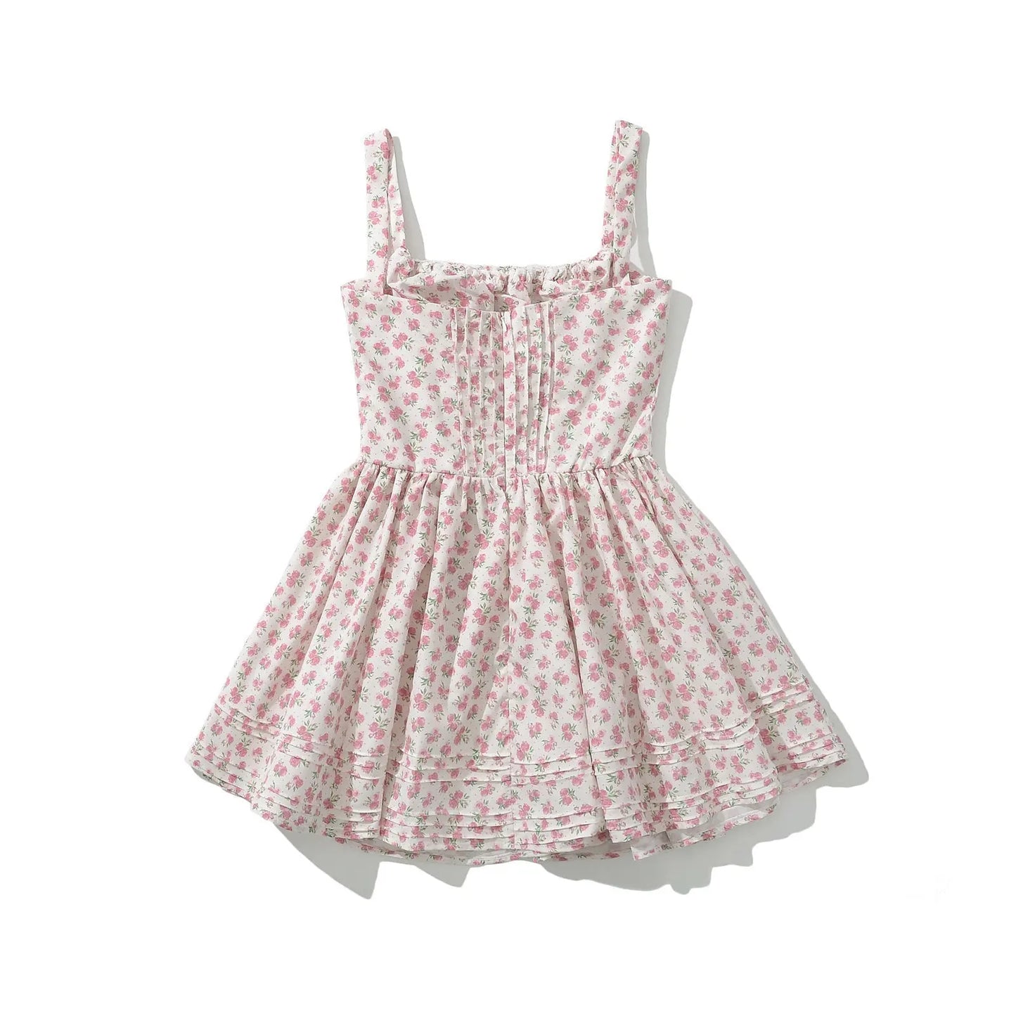 French girl floral suspender dress playful summer dress - Blade & Thread