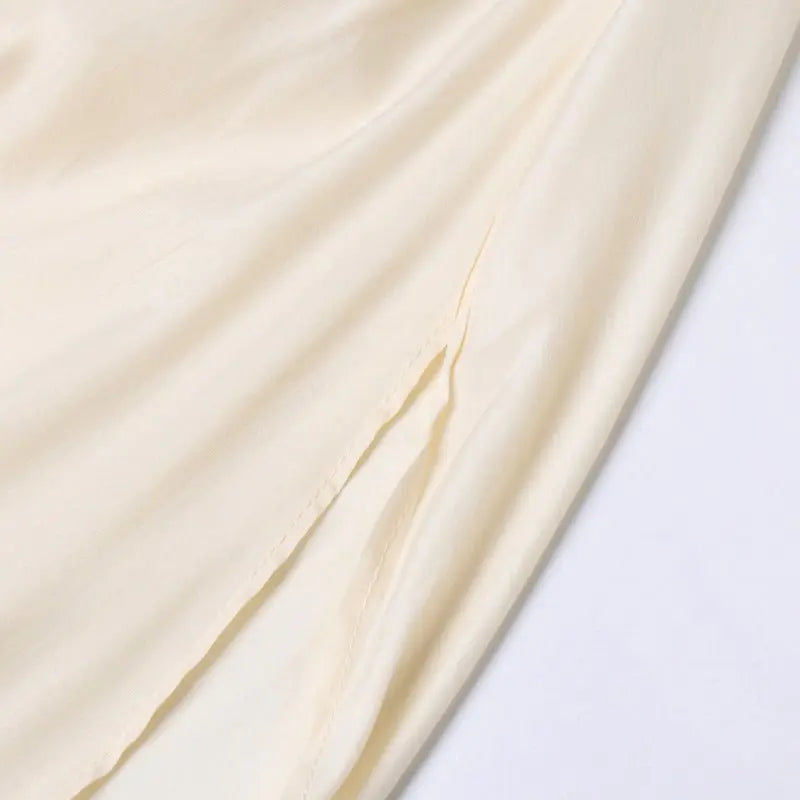 French Palace Style V-Neck Long Sleeve Shawl Pleated Ruffle Dress - Blade & Thread