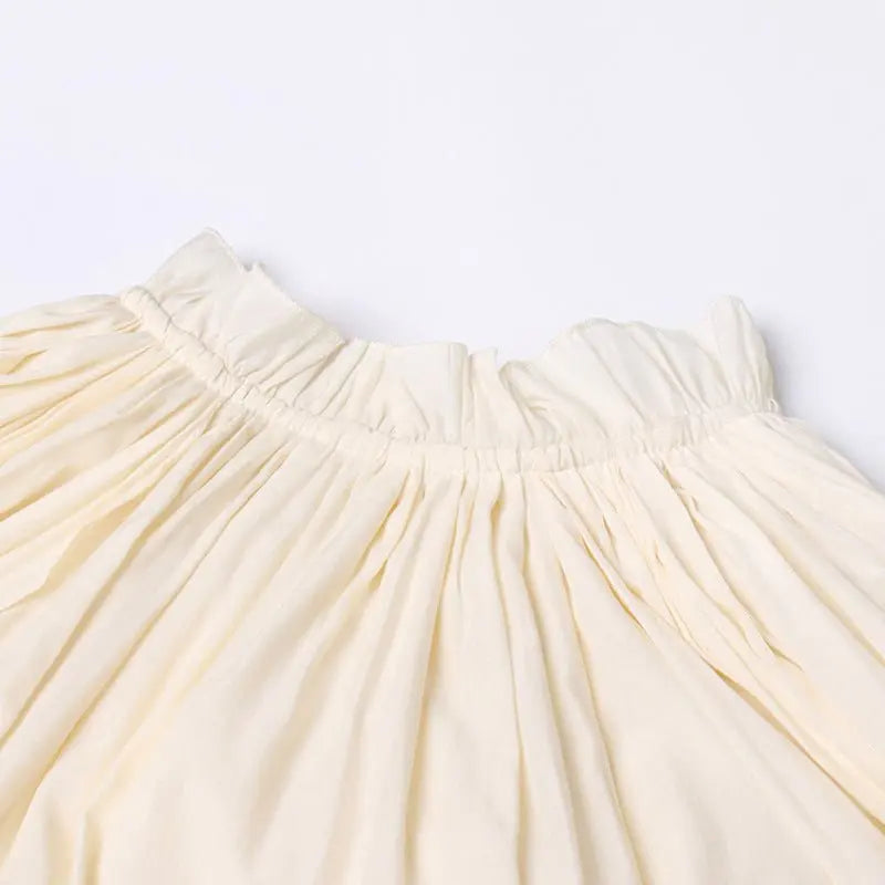 French Palace Style V-Neck Long Sleeve Shawl Pleated Ruffle Dress - Blade & Thread