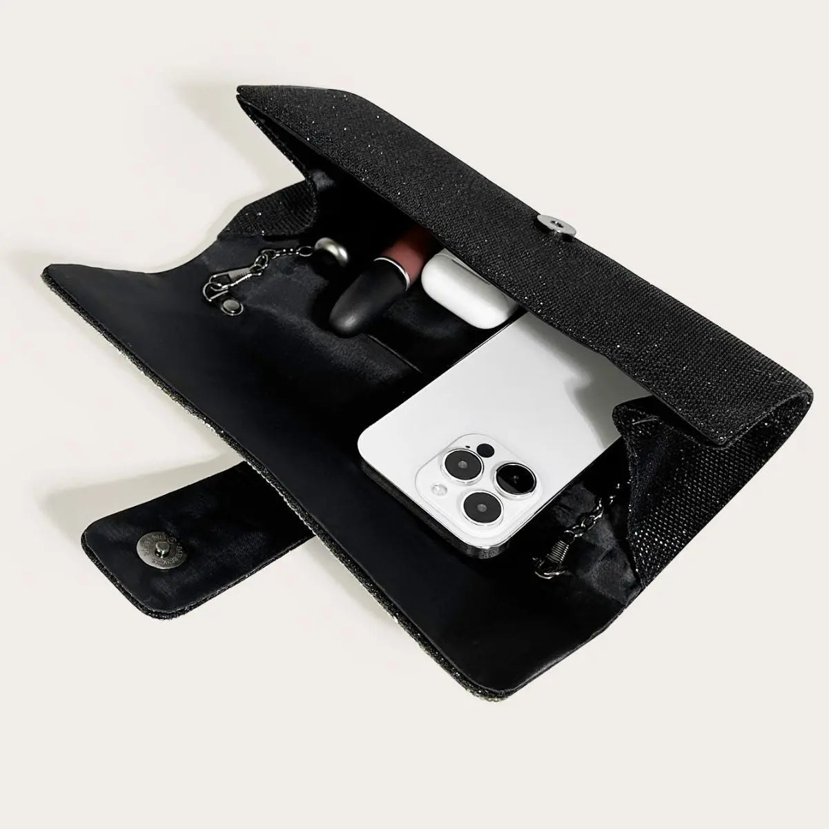 Full diamond flap shiny fashion chain clutch bag - Blade & Thread