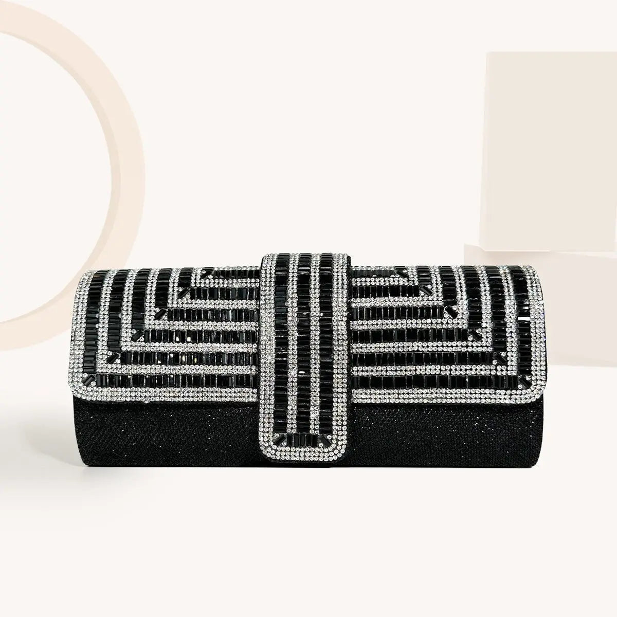 Full diamond flap shiny fashion chain clutch bag - Blade & Thread