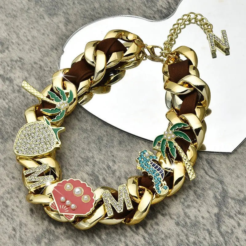 Full Diamond Trendy Hip Hop Versatile Couple Necklace - Blade & Thread