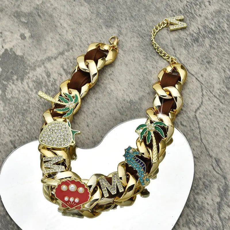 Full Diamond Trendy Hip Hop Versatile Couple Necklace - Blade & Thread